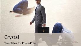  Presentation with sand - Audience pleasing slides consisting of hiding his head in sand backdrop and a soft green colored foreground