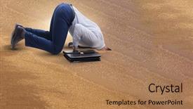  Presentation with silica sand industry - Colorful theme enhanced with hiding his head in sand backdrop and a coral colored foreground