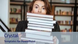  Presentation with student - Colorful presentation enhanced with hiding information - young female student looking backdrop and a lemonade colored foreground