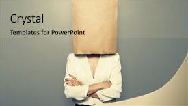  Presentation with paper bag - Slides consisting of hiding under empty paper bag background and a soft green colored foreground