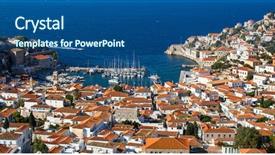  Presentation with mangrove avicenia marina - Theme consisting of hidro - marina of hydra island greece background and a  colored foreground