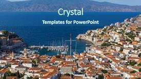  Presentation with sea green ribbon ovarian cancer - PPT theme enhanced with hidro - panoramic views of hydra island background and a ocean colored foreground