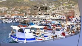  Presentation with port - Slide set consisting of hidro - pictorial port of hydra island background and a  colored foreground