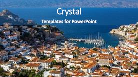  Presentation with risk top view - Audience pleasing presentation design consisting of hidro - top view of hydra island backdrop and a teal colored foreground