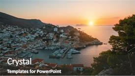  Presentation with twilight zone asmat people mask - Colorful theme enhanced with hidro - views of marina backdrop and a dark gray colored foreground