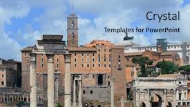  Presentation with historical buildings - Slide deck with hidtorial - rome forum with ruins background and a light blue colored foreground
