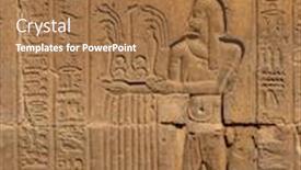  Presentation with ancient - Theme enhanced with hieroglyphic-carvings-on-the-exterior background and a coral colored foreground