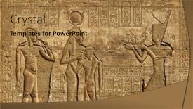  Presentation with ancient - Slide deck with hieroglyphic-carvings-on-the-exterior background and a coral colored foreground