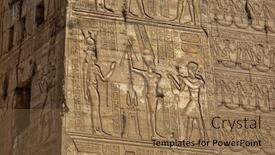  Presentation with egyptian - Audience pleasing slides consisting of hieroglyphic-carvings-on-the-exterior backdrop and a coral colored foreground