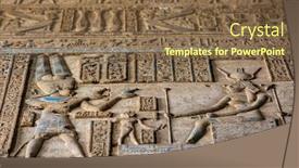  Presentation with ancient - Beautiful slides featuring hieroglyphic-carvings-on-the-exterior backdrop and a tawny brown colored foreground
