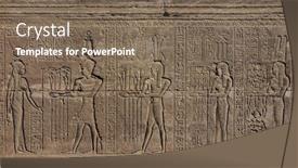  Presentation with egyptian - Colorful presentation theme enhanced with hieroglyphic-carvings-on-the-wall backdrop and a violet colored foreground
