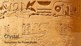  Presentation with civilization - PPT theme having hieroglyphic of pharaoh civilization in karnak temple egypt background and a yellow colored foreground