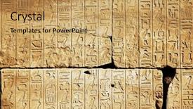  Presentation with museum - Audience pleasing presentation theme consisting of historical wallpainting - hieroglyphics in egyptian museum backdrop and a yellow colored foreground