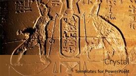  Presentation with museum - Theme enhanced with hieroglyphics in egyptian museum background and a gold colored foreground