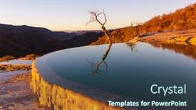  Presentation with hot springs - Beautiful slide deck featuring hierve-el-agua-natural-hot backdrop and a ocean colored foreground
