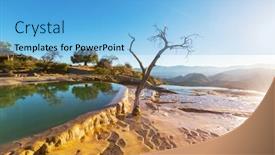  Presentation with hot springs - Slide deck featuring hierve-el-agua-natural-hot background and a light blue colored foreground