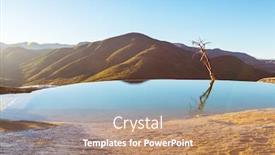  Presentation with hot springs - Colorful theme enhanced with hierve-el-agua-natural-hot backdrop and a coral colored foreground