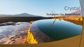  Presentation with hot springs - Beautiful PPT theme featuring hierve-el-agua-natural-hot backdrop and a light blue colored foreground