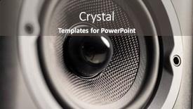  Presentation with audio hifi - PPT layouts having hifi-audio-speaker-close-up background and a dark gray colored foreground