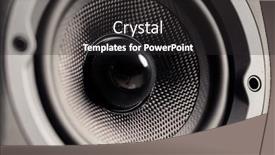  Presentation with audio hifi - PPT theme consisting of hifi-audio-speaker-close-up background and a dark gray colored foreground