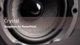  Presentation with audio hifi - Presentation having hifi-audio-speaker-close-up background and a gray colored foreground