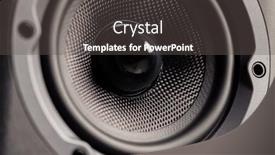  Presentation with audio hifi - PPT theme enhanced with hifi-audio-speaker-close-up background and a dark gray colored foreground