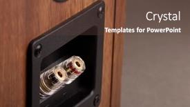  Presentation with hifi - PPT theme with hifi-speaker-wire-terminal background and a tawny brown colored foreground