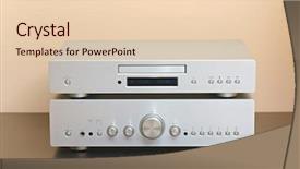  Presentation with hifi - Presentation theme having hifi system with cd player background and a lemonade colored foreground