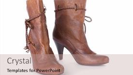  Presentation with boot camp certificate of completion - PPT theme enhanced with hig-heels-half-boot-isolated background and a coral colored foreground