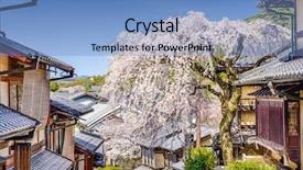  Presentation with cherry blossom - Presentation theme consisting of higashiyama district with cherry blossom background and a light blue colored foreground
