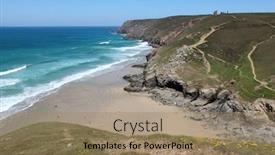  Presentation with high science 3d rendering - Colorful slides enhanced with high-above-chapel-porth backdrop and a coral colored foreground