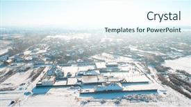  Presentation with living above - PPT theme enhanced with high above rural slow living background and a  colored foreground