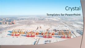  Presentation with living above - Slide deck featuring high above rural slow living background and a  colored foreground