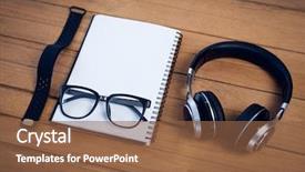  Presentation with diary - Colorful slide set enhanced with high agnle view of diary backdrop and a  colored foreground