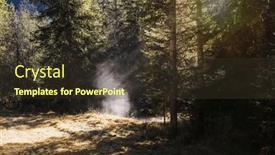  Presentation with alpine - Presentation theme having high-alpine-mountain-coniferous-forest background and a tawny brown colored foreground