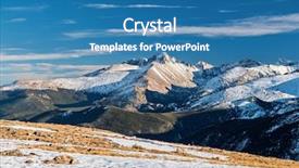  Presentation with tundra - Presentation design featuring high alpine tundra landscape background and a teal colored foreground