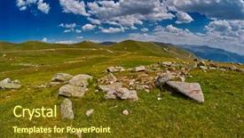  Presentation with altitude - Colorful PPT theme enhanced with high-altitude abstract mountain landscape backdrop and a  colored foreground