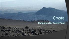  Presentation with altitude - Amazing presentation design having high altitude landscape bove valley backdrop and a ocean colored foreground