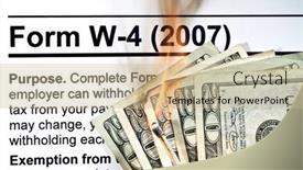  Presentation with taxes - Cool new presentation design with high-and-ever-increasing-taxes backdrop and a mint green colored foreground