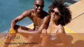  Presentation with swimming pool - Presentation theme consisting of high-angle-close-up background and a red colored foreground