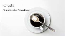  Presentation with cup coffee - PPT layouts enhanced with high-angle-cup-with-black background and a cream colored foreground