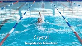  Presentation with swimming pool - PPT layouts enhanced with high-angle-front-view background and a teal colored foreground