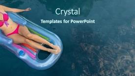  Presentation with swimming pool - PPT layouts enhanced with high-angle-low-section-view background and a ocean colored foreground