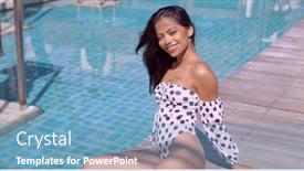  Presentation with swimming pool - Beautiful slide set featuring high-angle-of-attractive-asian backdrop and a teal colored foreground