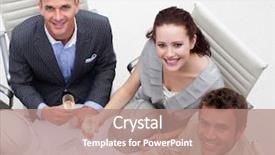  Presentation with architects - Cool new presentation design with high angle of happy architects drinking champagne in the office backdrop and a coral colored foreground