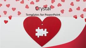  Presentation with heart puzzle - Colorful presentation enhanced with high angle of two white backdrop and a coral colored foreground