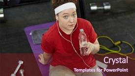  Presentation with obese - Slide set enhanced with angle portrait of cute obese background and a tawny brown colored foreground