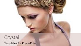  Presentation with electric bus high voltage - Beautiful PPT theme featuring high angle portrait of a beautiful woman with curly and pigtail hairstyle - isolated on white backdrop and a soft green colored foreground