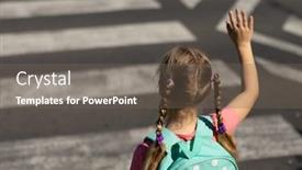  Presentation with pedestrian crossing - PPT layouts having high-angle-rear-view background and a gray colored foreground