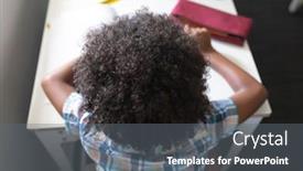  Presentation with african american high school - PPT theme enhanced with high-angle-rear-view background and a gray colored foreground